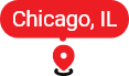 Map pin for Chicago, Illinois