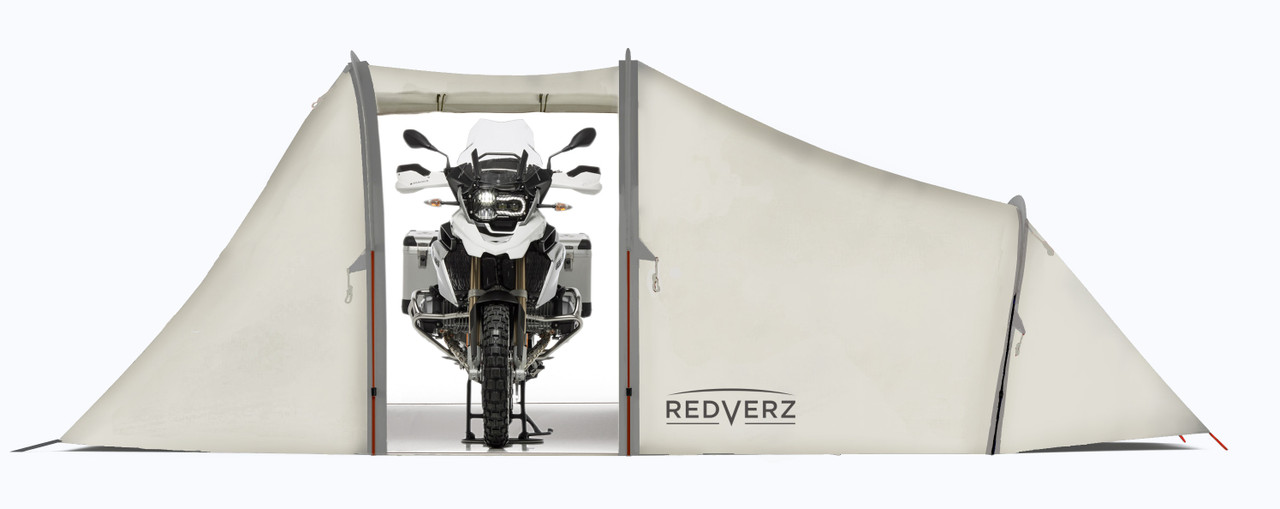 Redverz Atacama Expedition Motorcycle Tent — Ivory