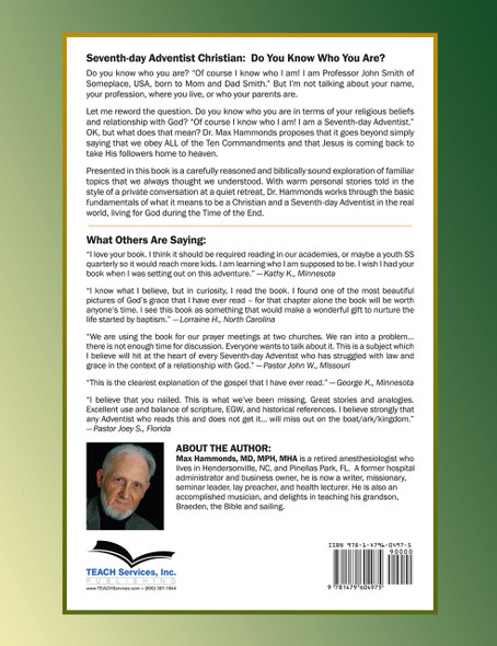 Back of Seventh-day Adventist Christian: Do You Know Who You Are?