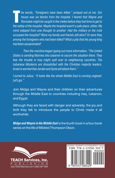 Back cover of Midge and Wayne in Middle East