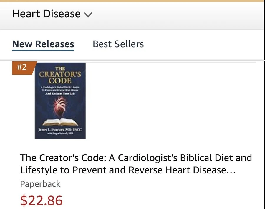 Amazon Heart Disease new releases showing The Creator's Code at #2