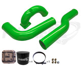 Pusher 3.5" MEGA Intake System with 3.5" Passenger Side Intercooler Tube for 2003-2007 Dodge Cummins- Green