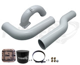 Pusher 3.5" MEGA Intake System with 3.5" Passenger Side Intercooler Tube for 2003-2007 Dodge Cummins- White