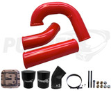 Pusher 3.5" MEGA Intake System with 3.5" Passenger Side Intercooler Tube 1994-1996 Dodge Cummins- Red