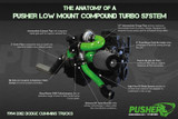Pusher Low Mount Compound Turbo System for 1998-2002 Dodge Cummins 24v Trucks