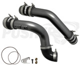 Pusher 3" Hot & Cold Side Charge Tubes for 2011-14 Ford F250/350 6.7L Powerstroke w/ Throttle Valve Adapter - Titanium