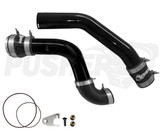 Pusher 3" Hot & Cold Side Charge Tubes for 2011-14 Ford F250/350 6.7L Powerstroke w/ Throttle Valve Adapter - Gloss Black
