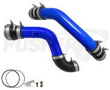 Pusher 3" Hot & Cold Side Charge Tubes for 2011-14 Ford F250/350 6.7L Powerstroke w/ Throttle Valve Adapter - Gloss Blue