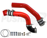 Pusher 3" Hot & Cold Side Charge Tubes for 2011-14 Ford F250/350 6.7L Powerstroke w/ Throttle Valve Replacement - Gloss Red