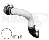 Pusher HD 3" Cold Side Charge Tube for 2017+ Ford F250/350 6.7L Powerstroke w/ Throttle Valve Adapter - Gloss White