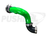 Pusher HD 3" Cold Side Charge Tube for 2017+ Ford F250/350 6.7L Powerstroke w/ Throttle Valve Adapter - Pusher Green