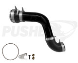 Pusher HD 3" Cold Side Charge Tube for 2017+ Ford F250/350 6.7L Powerstroke w/ Throttle Valve Adapter- Black
