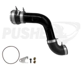 Pusher HD 3" Cold Side Charge Tube for 2017+ Ford F250/350 6.7L Powerstroke w/ Throttle Valve Adapter - Gloss Black