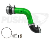 Pusher HD 3" Cold Side Charge Tube for 2017+ Ford F250/350 6.7L Powerstroke w/ Throttle Valve Adapter - Pusher Green