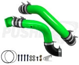Pusher 3" Hot & Cold Side Charge Tubes for 2017-2025 Ford F250/350 6.7L Powerstroke w/ Throttle Valve Replacement - Pusher Green