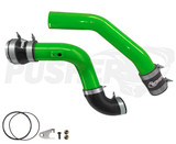 Pusher 3" Hot & Cold Side Charge Tubes for 2023+ Ford F250/350 6.7L Powerstroke w/ Throttle Valve Adapter - Pusher Green