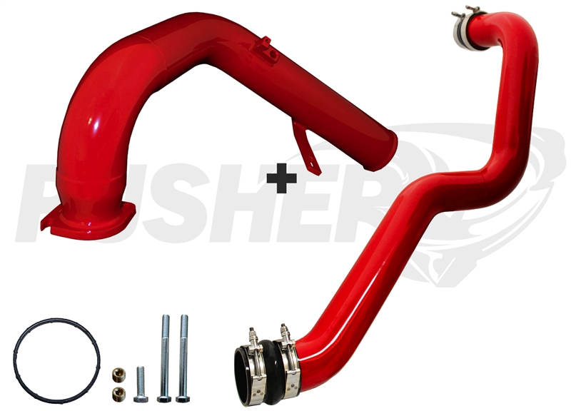 Pusher Max HD Charge Tube Package for 2006-2010 Duramax LBZ/LMM Trucks- Red