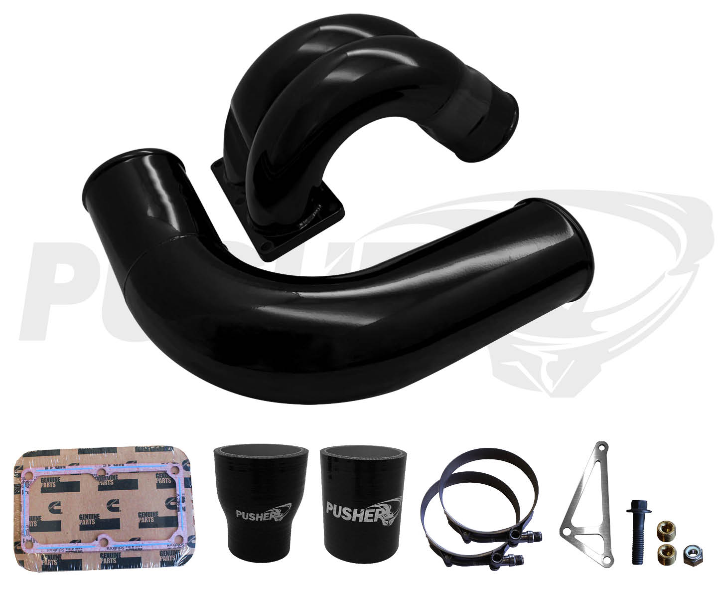 Pusher 3.5" MEGA Intake System 2010-2012 Ram Cummins Trucks- Black