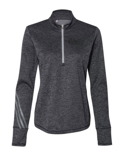 Adidas Ladies Brushed Terry Heathered Quarter-Zip Pullover