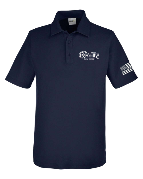 Men's Classic Navy ChromaSoft Pique Polo - Proud Veteran