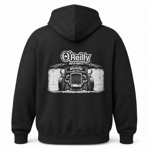 Black Hot Rod Zip-Up Hoodie