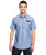 Mens Chambray Woven Button-up Short Sleeve Shirt