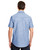 Mens Chambray Woven Button-up Short Sleeve Shirt
