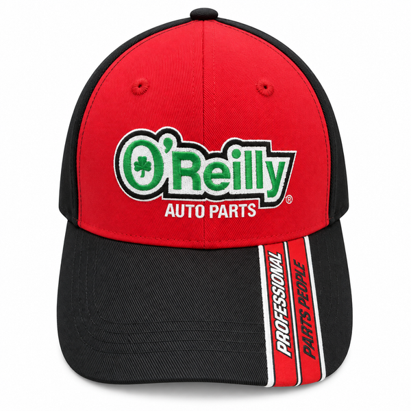 Red & Black Custom Visor Logo Cap