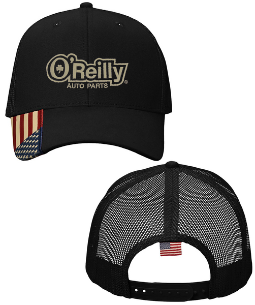 USA Flag on Bill Mesh Cap