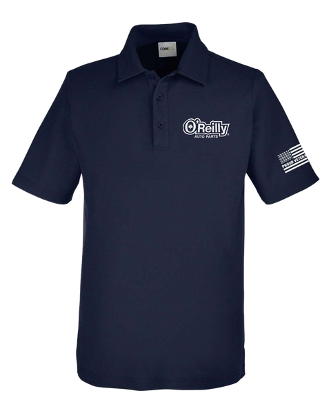 Men's Classic Navy ChromaSoft Pique Polo - Proud Veteran