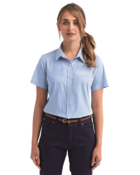 Women's Gingham Short Sleeve Dress Shirt