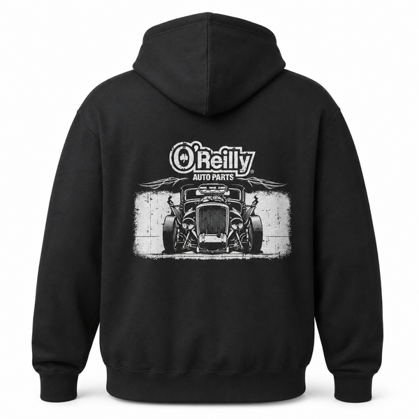 Black Hot Rod Zip-Up Hoodie