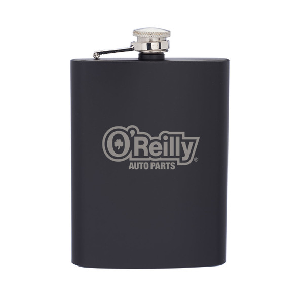 8 oz. Black Stainless Steel Hip Flask