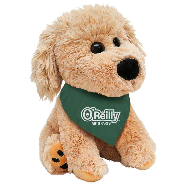 7” Stuffed Mop Top Dog with Bandanna