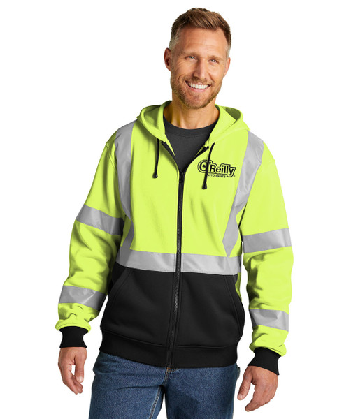 CornerStone® ANSI 107 Class 3 Heavy-Duty Fleece Full-Zip Hoodie