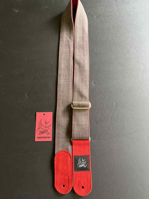 Brown Denim on Red Suede