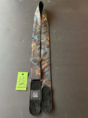 Red, Gold and Blue Flowers on Black