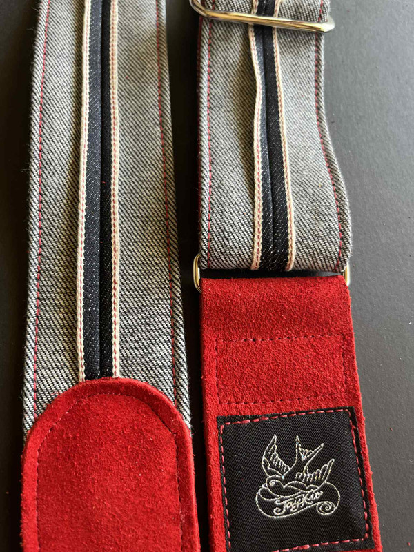 Selvedge Dark Blue Denim Red  Suede VERY LIMITED RUN 