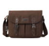 Troop London Heritage Brown Canvas Tablet Sized Messenger Bag