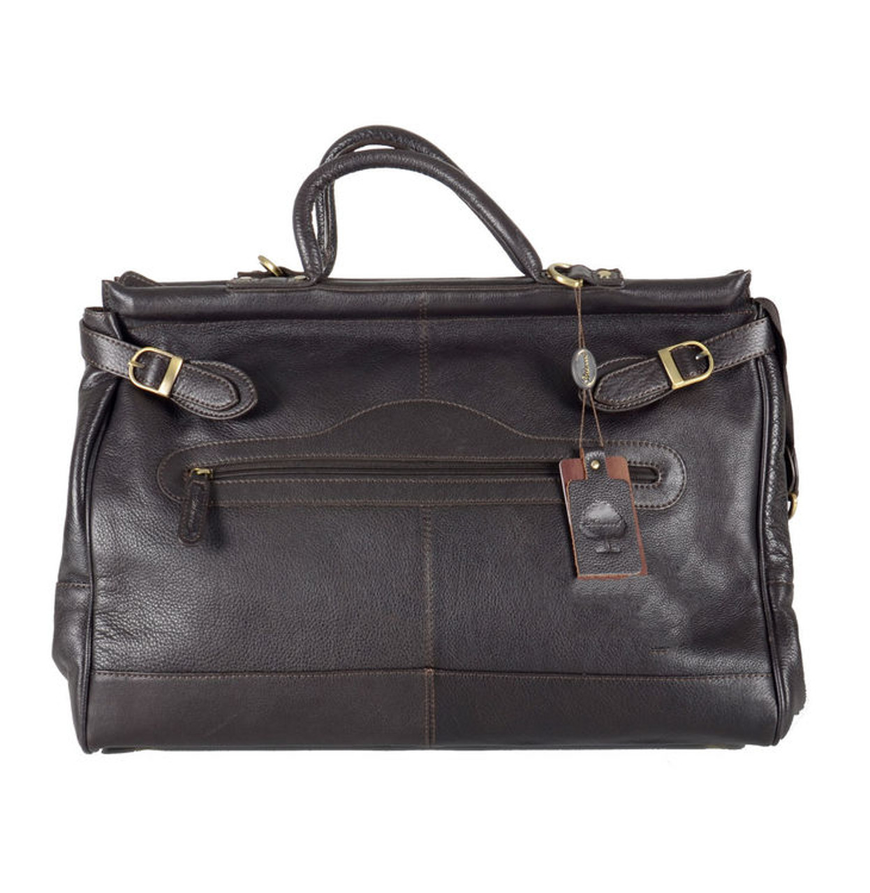 Ashwood Gladstone Grey Brown Leather Holdall