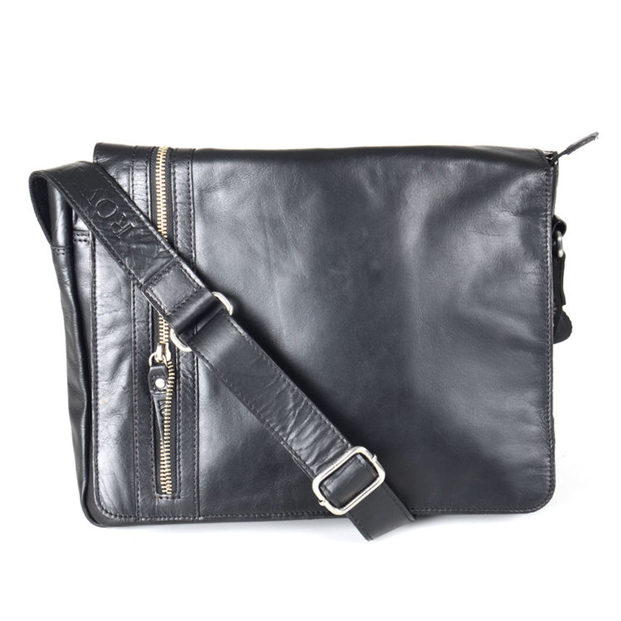 Rowallan Black Leather Handbag, Shoulder Bag