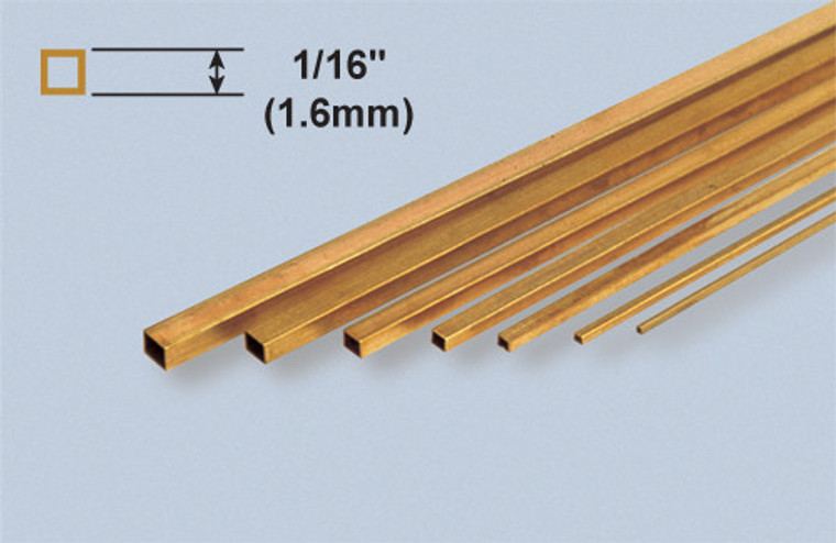 K&S 8150 Brass 3/32” Square tube x 2