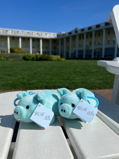 Blue Pig Stuffed Keychain