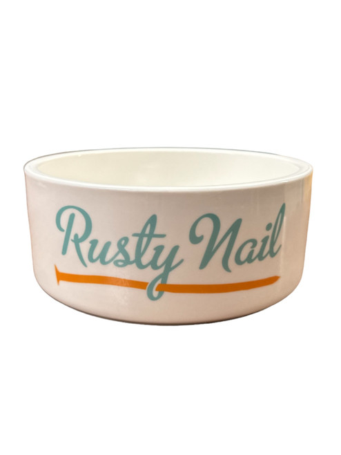 Rusty Nail Ceramic Dog Bowl