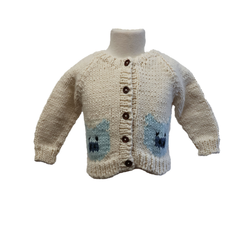Infant & Toddler Blue Pig Cardigan