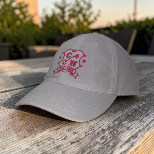 Rope Crest Embroidered Hat - White/Pink
