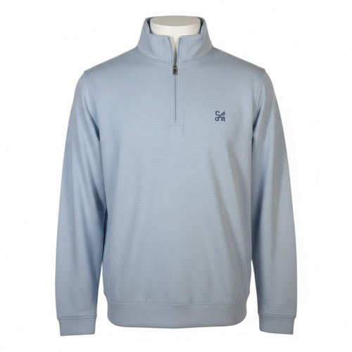 Congress Hall Perth Sugar Stripe Performance 1/4 Zip - Cottage Blue