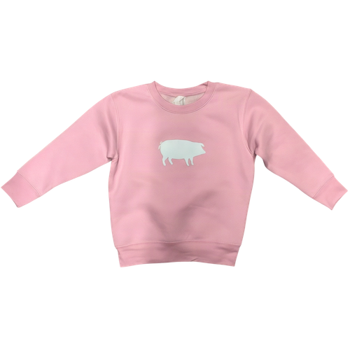 Blue Pig Toddler Crew - Pink
