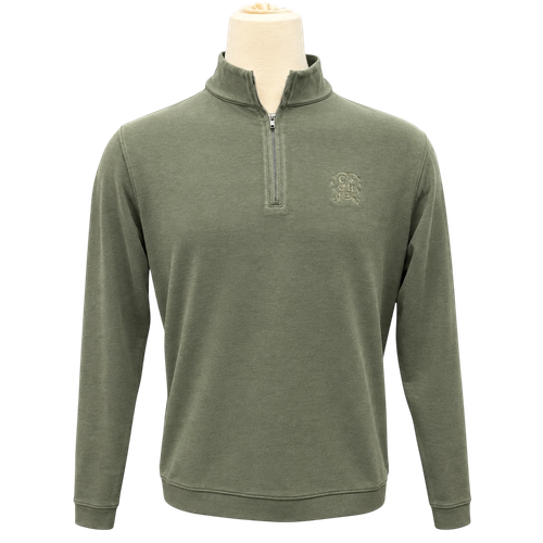 Rope Crest Soft Suede 1/4 Zip - Dark Olive