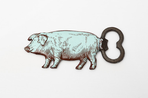 Blue Pig Cast Iron Bottle Opener